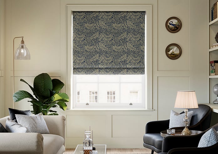William Morris At Home Larkspur, Woven Indigo - Twist&Fit Roman Blind - Image 3